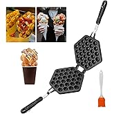 MAOPINER Bubble Waffle Maker Pan Nonstick Double Sided Waffle Mold | Egg Waffle Maker for Breakfast, Desserts and Snacks, Ideal for Household, Cafe, Restaurant and Cake Shop