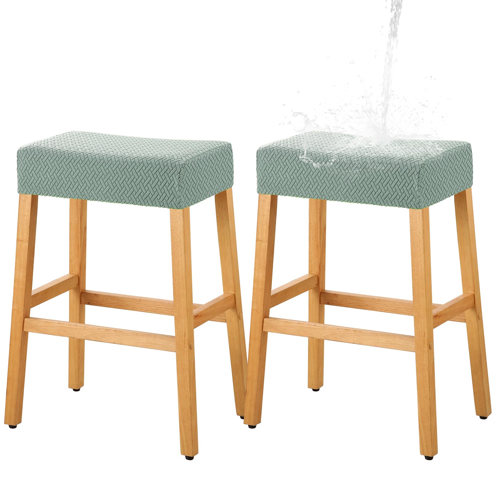 YISUN Stool Cover, Elastic Waterproof Rectangular Bar Stool Cover Dressing Table Stool Cover Counter Stool Cover for Wooden Metal Bar Stools Washable