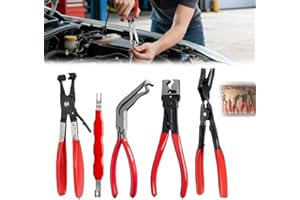5-Piece Automotive Electrical Disconnect Pliers Kit, High-Carbon Steel 60° Angled Connector Separator, Hose Clamp Pliers, Tri