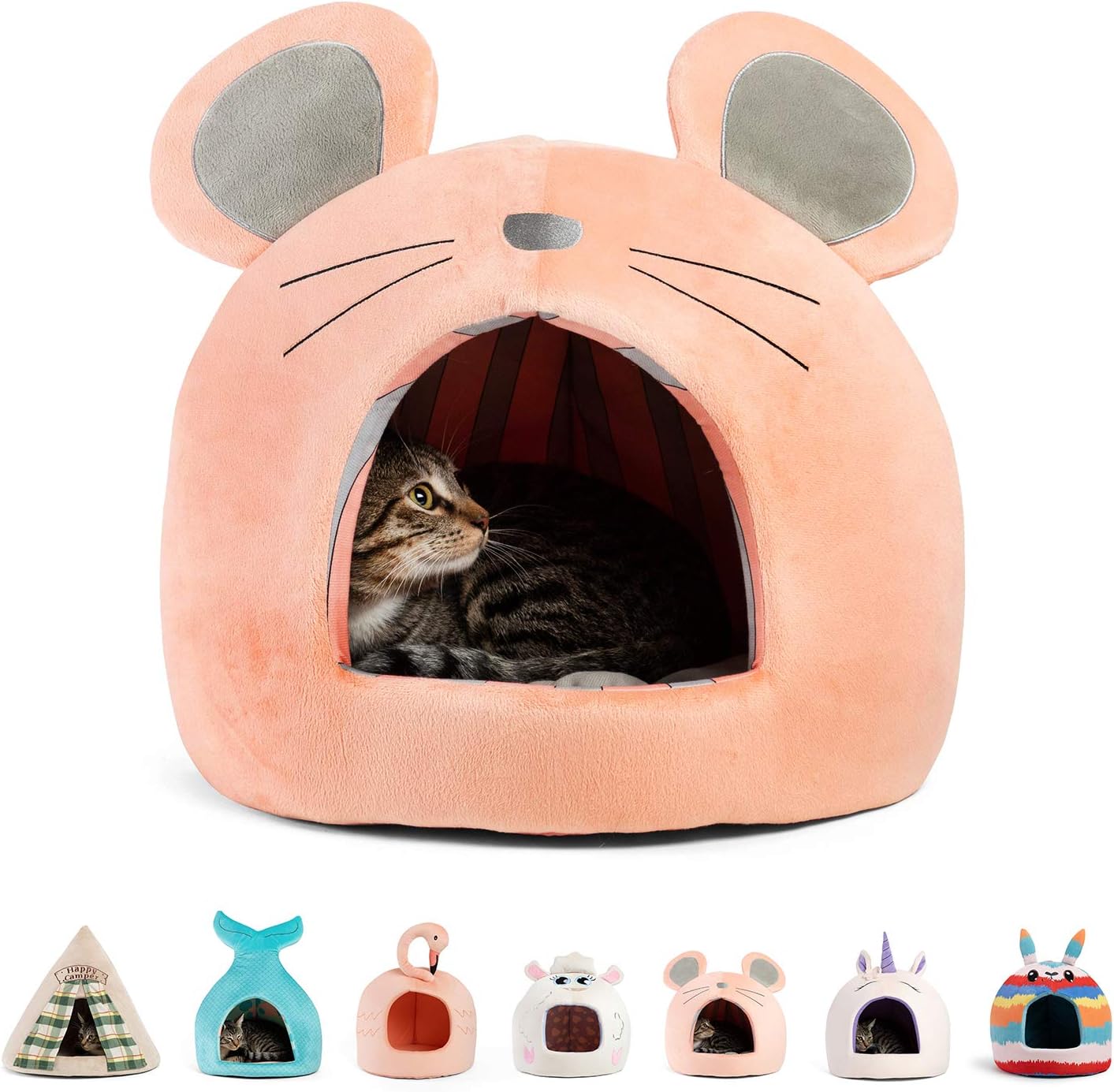 Best Friends by Sheri Novelty Pet Hut in Unicorn Pink - 360 Degree Coverage for Comfort and Security, Washable, for Pets up to 15lbs. : Pet Supplies