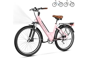 Cybervelo 1000 Peak Electric Bike for Adults,up 80 Miles Removable Battery Ebike, 26" Electric E Bike with 7-Speed,Adult Electric Bicycles for Commute Beach Snow Womens All Terrain
