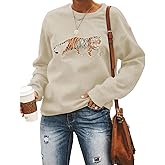 RMTXCD Tiger Sweatshirt Women Vintage Leopard Tiger Graphic Pullovers Animal Lover Long Sleeve Top Fall Casual Crewneck Shirt