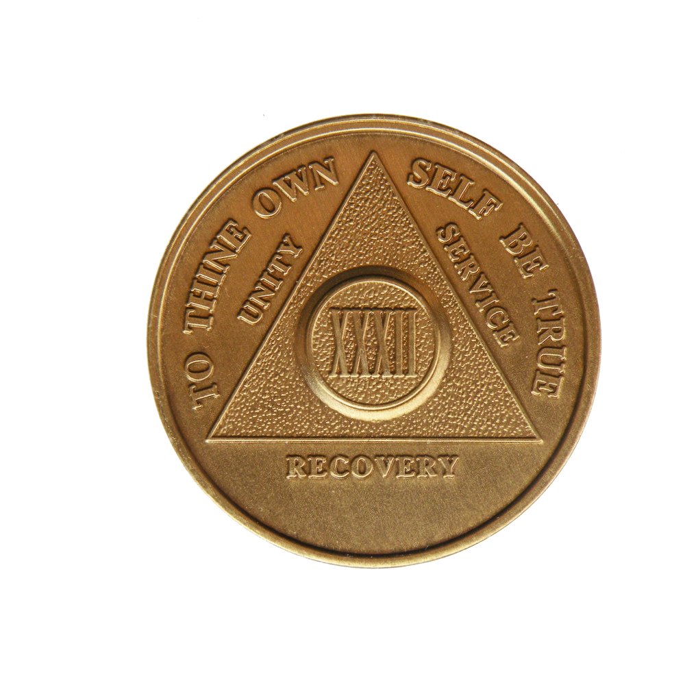 32 Year Bronze AA (Alcoholics Anonymous) - Sober/Sobriety/Birthday/Anniversary/Recovery/Medallion/Coin/Chip