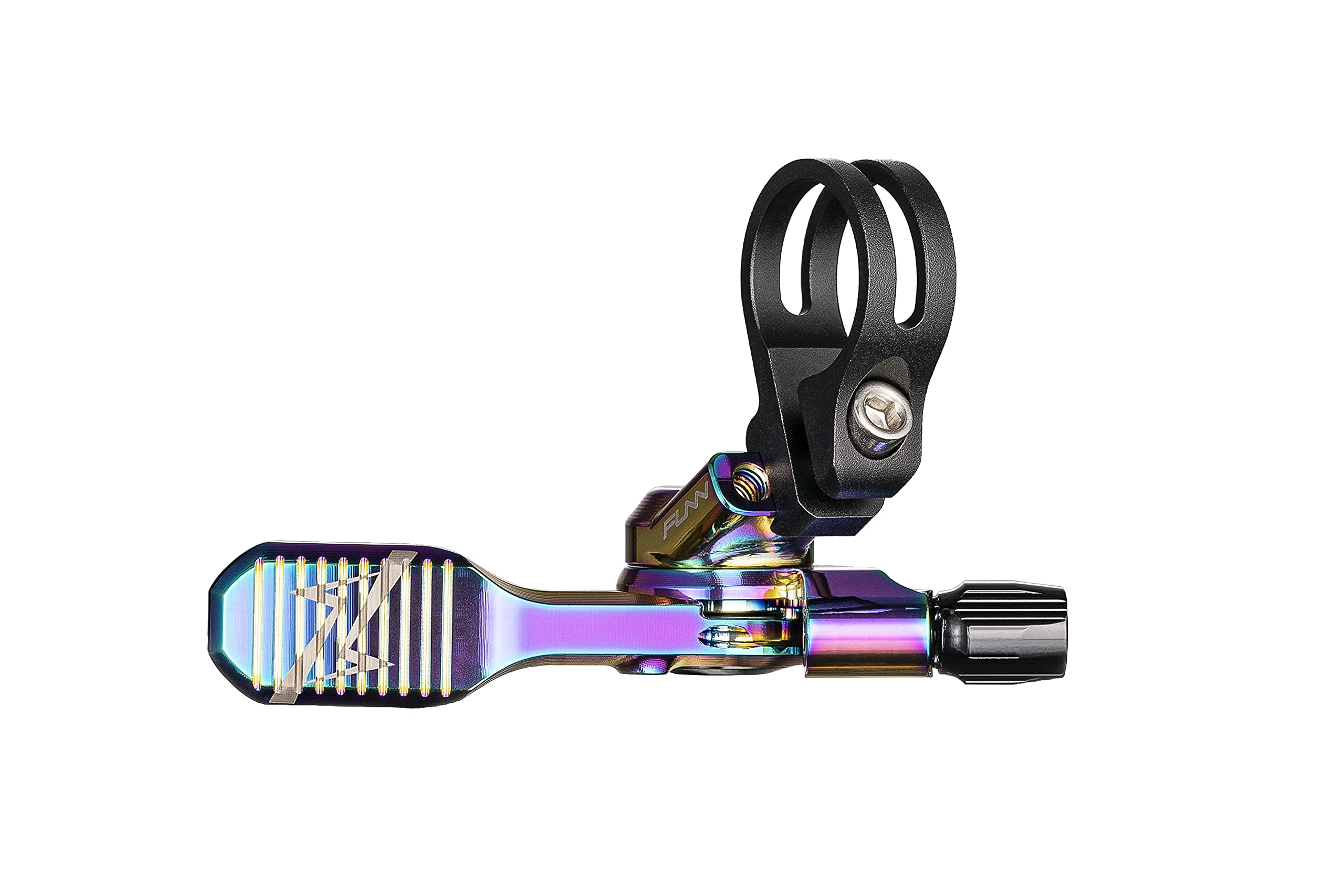 Funn UpDown Mountain Bike Dropper Seatpost 4 Way Mount CNC Remote Lever kit fits Both External and Internal Routing droppers, Smooth Action Easy-to-Use (Oil Slick)