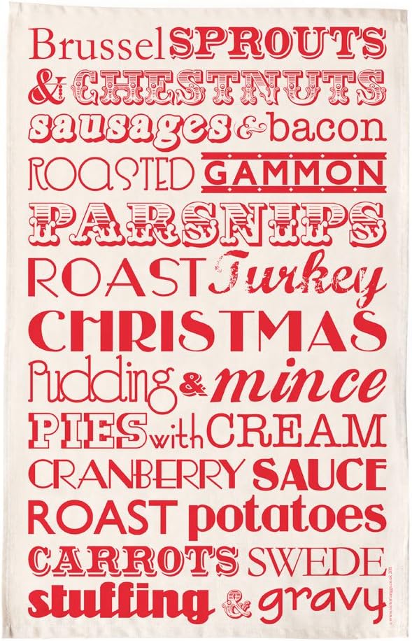 Christmas Dinner Tea Towel (Dish Cloth)