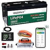 OGRPHY 36V Lithium Golf Cart Battery Conversion Kit, 200A BMS(1000A Peak Current), with Touch Monitor and Retention Strap, 4000+ Cycles 36V Lithium Battery with Charger Perfect for Golf Carts(102AH)