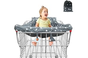 Shopping Cart Cover for Baby, Cart Cover for Babies, Soft High Chair Cover with Storage Pouch, Portable Grocery Cart Seat Cov