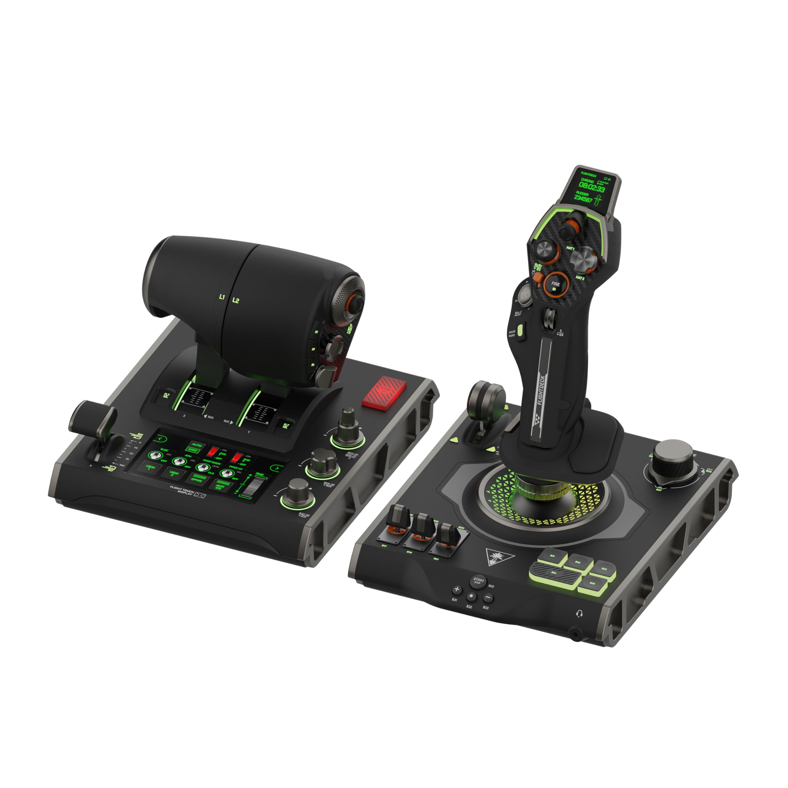 Turtle Beach VelocityOne Flightdeck - Universeller HOTAS-Simulation-Joystick & Schubhebel mit Touch-Display, integriertem HUD & kontaktlosen Sensoren für Luft & Weltraumkämpfe - für Windows 10/11
