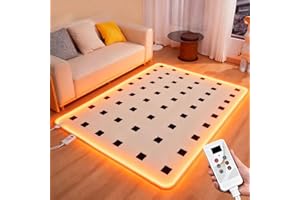 Infrared Radiant Floor Heater, Heated Rug, Heated Floor Mat, Electric Heated Carpet with Timer Fast Warm Up, for Home Office 