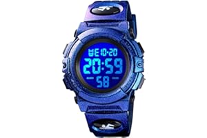 FIZILI Boys Watch Digital Sports Waterproof Outdoor Kids Watches Alarm Clock 12/24 H Stopwatch Calendar 3-15 Year Old Boys Girls Wristwatch