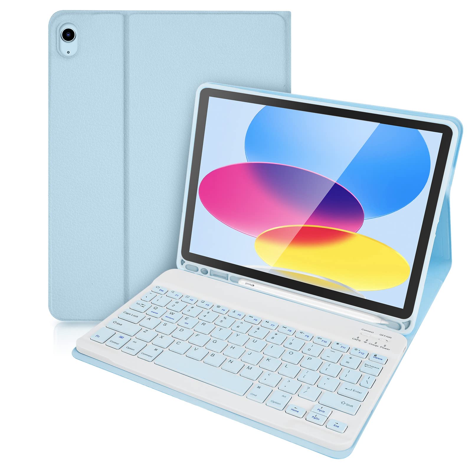Lively Life Bluetooth Keyboard for iPad 11th Gen. 11-inch 2025/ 10th Generation 10.9 inch 2022, Protective Case with Detachable Wireless Keyboard for iPad 11th/10th Gen, Built-in Pen Holder - Blue — image 1