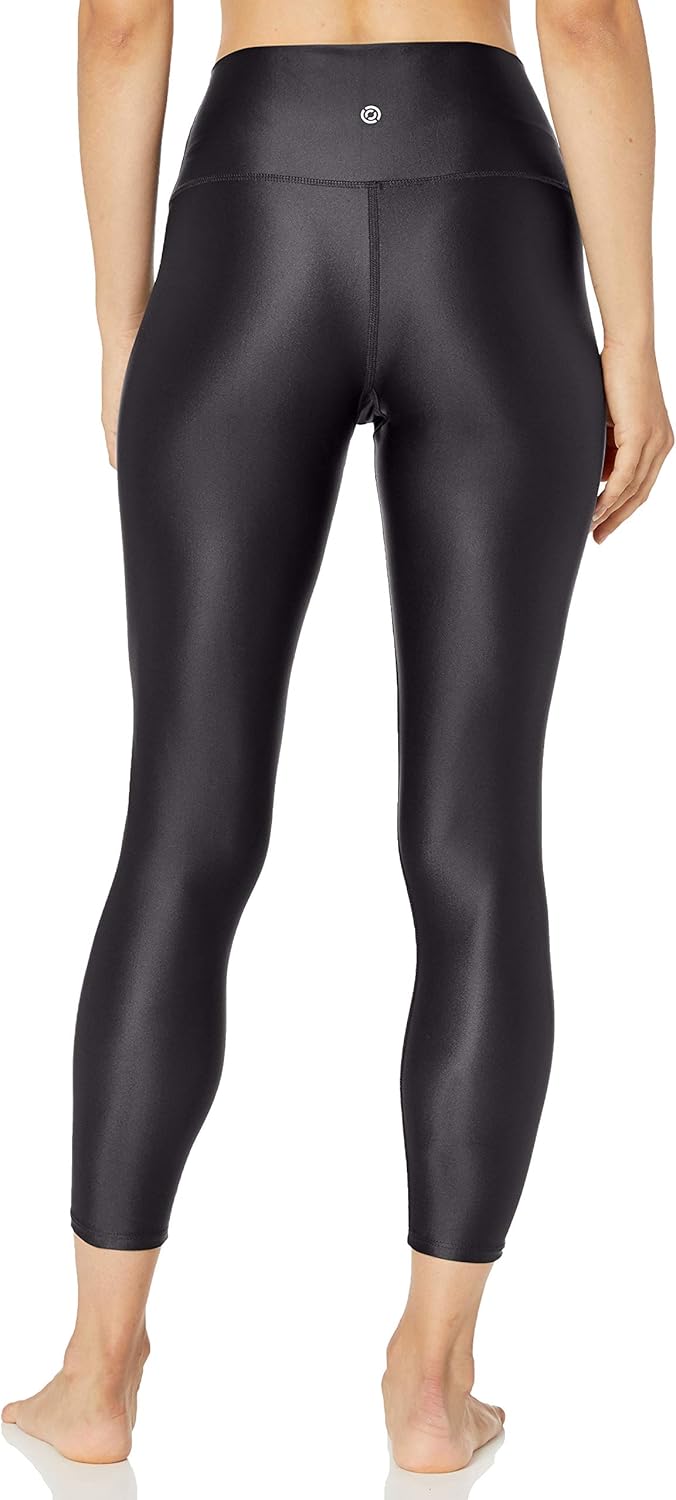  Brand - Core 10 Women's Icon Series Liquid Shine High Waist Yoga 7/8 Crop Legging: Clothing