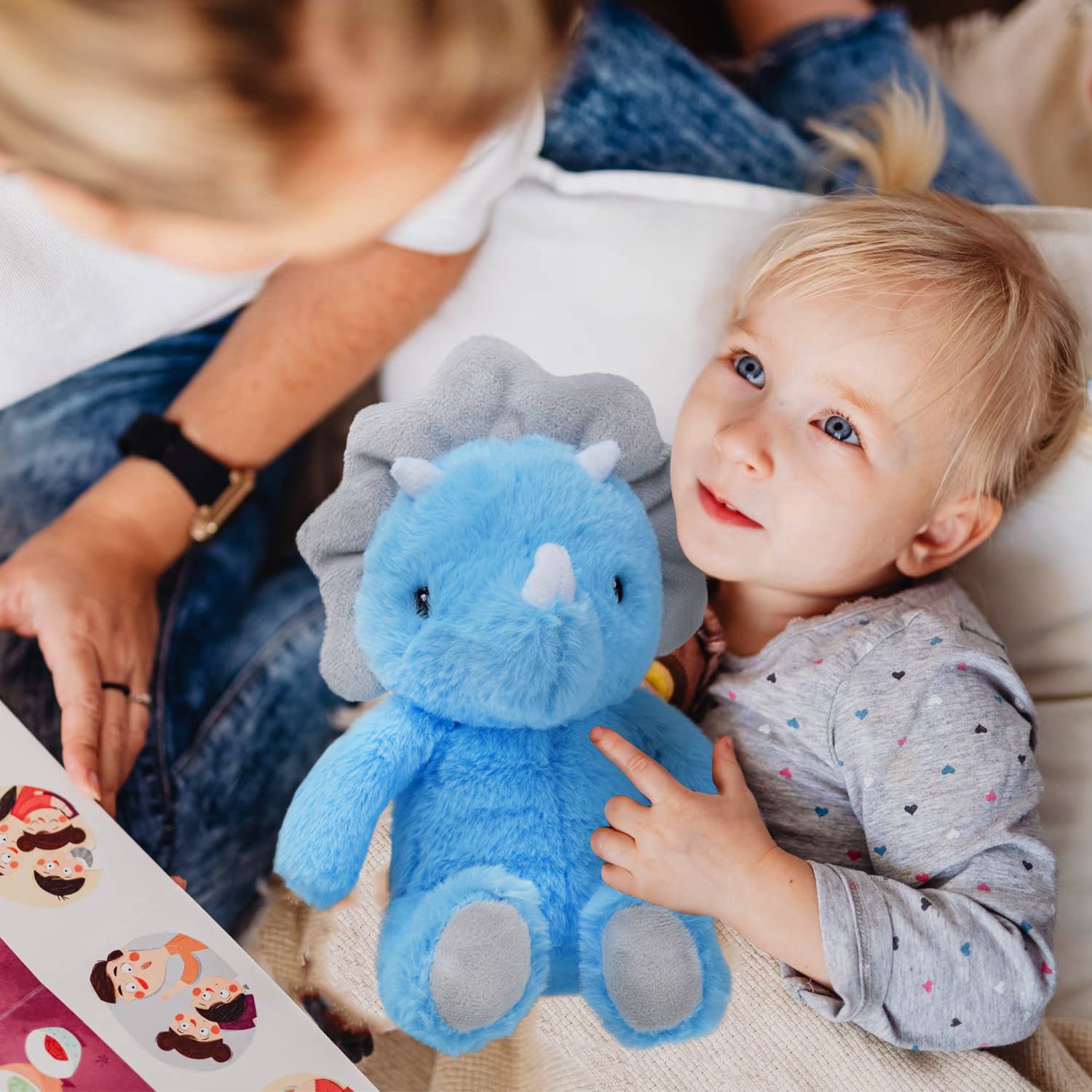 VANLINNY Blue Dinosaur Stuffed Animals, 9