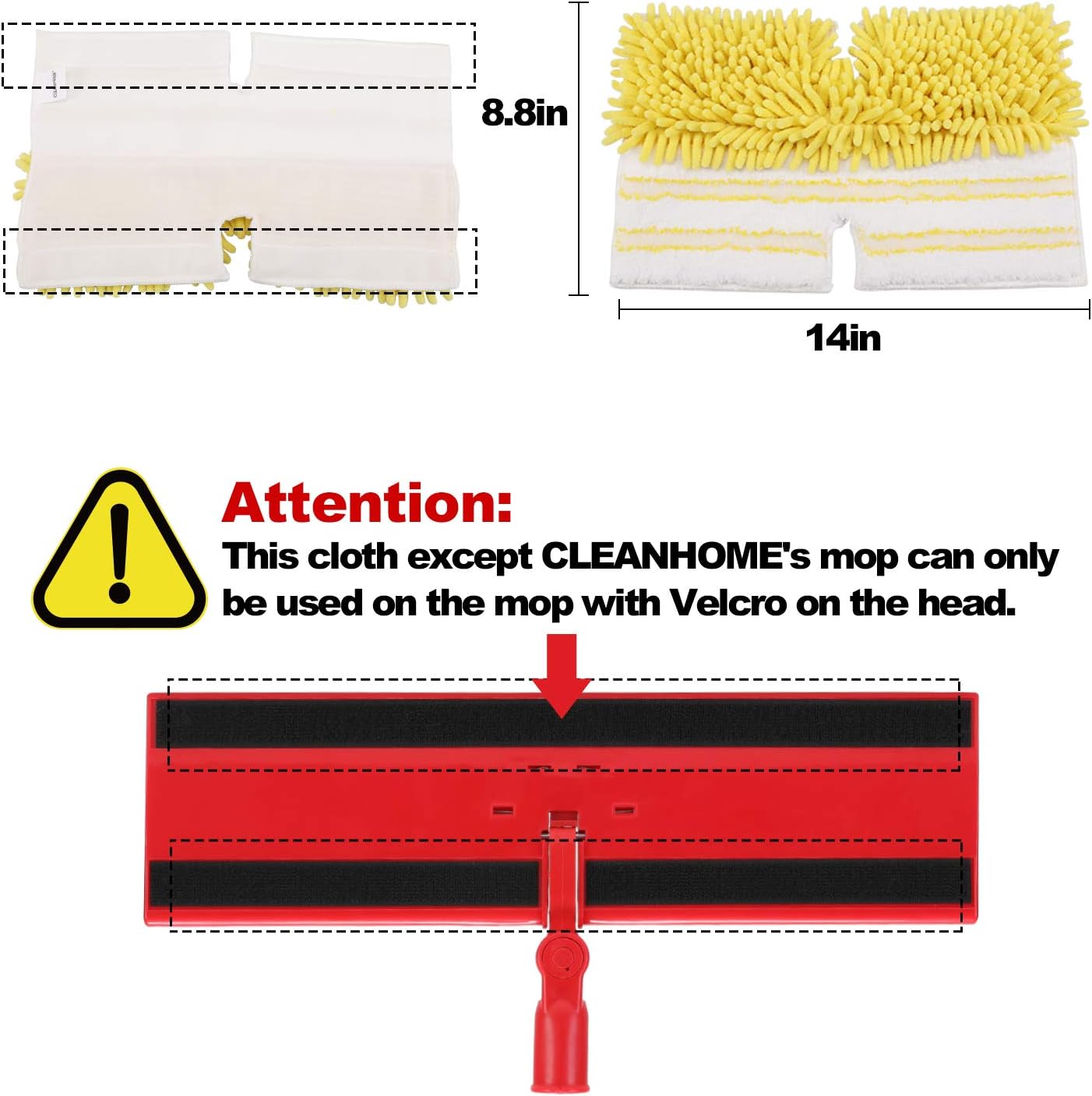 AKOMA Dry and Wet Mop Two Sided Dust Mop for Floor Cleaning Microfiber Hardwood Floor Tile Mop 360 Flip with 2 Washable Mop Pads for Home,Office,Bathroom,Yellow: Health & Personal Care