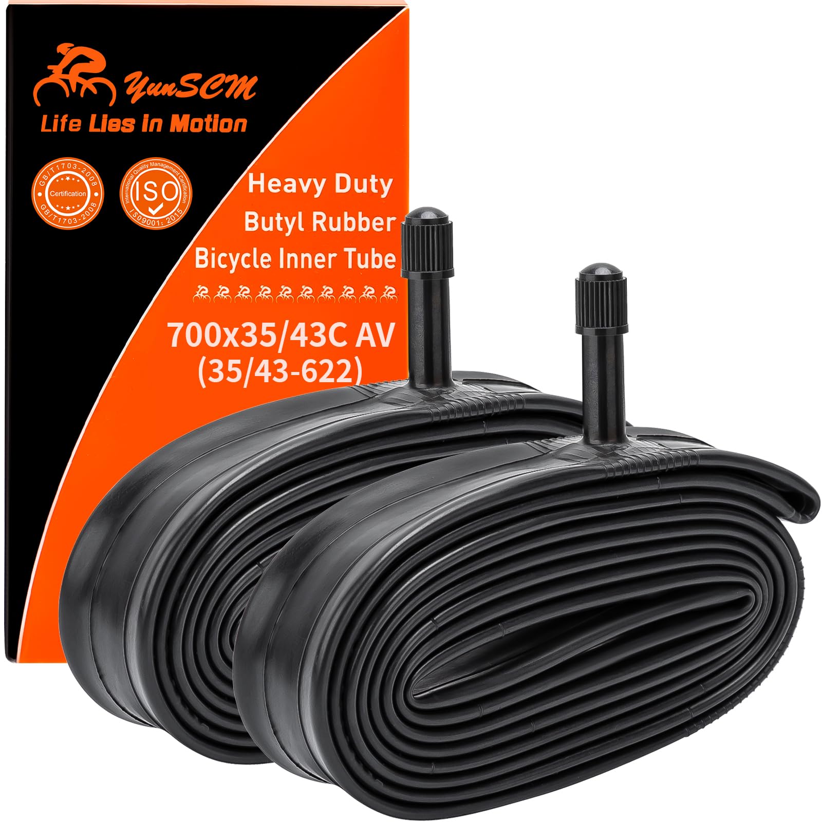 2PCS 700C Heavy Duty Bike Tubes 700x35C 700x38C 700x40C 700x42C 700x43C ETRTO 35/43-622 AV32mm Schrader Valve 28" Inner Tube Compatible 700x35/38C/40C/42C/43C 28x1.40 28x1.50 28x1.60 Bike Tyre Tube