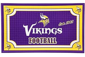 Team Sports America NFL Minnesota Vikings Embossed Outdoor-Safe Mat - 30" W x 18" H Durable Non Slip Floormat for Football Fans