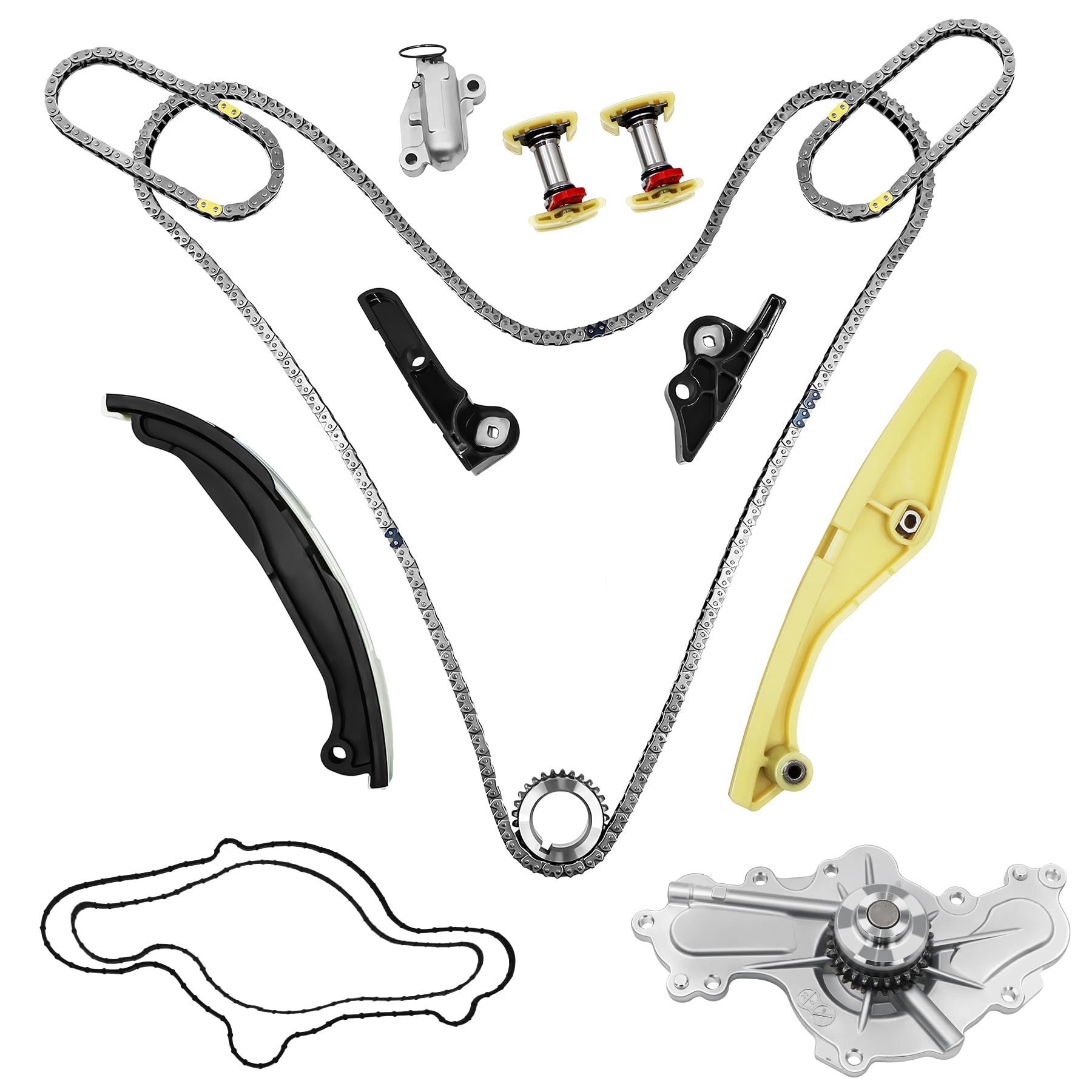 Photo 1 of 3.5 Ecoboost Timing Chain Kit with with Water Pump AT4Z6268A Fits 2011-2019 Ford Explorer Edge Taurus Flex 3.5L 3.7L, Lincoln MKS MKX MKZ OE# AT4Z6268B cadena de tiempo kit