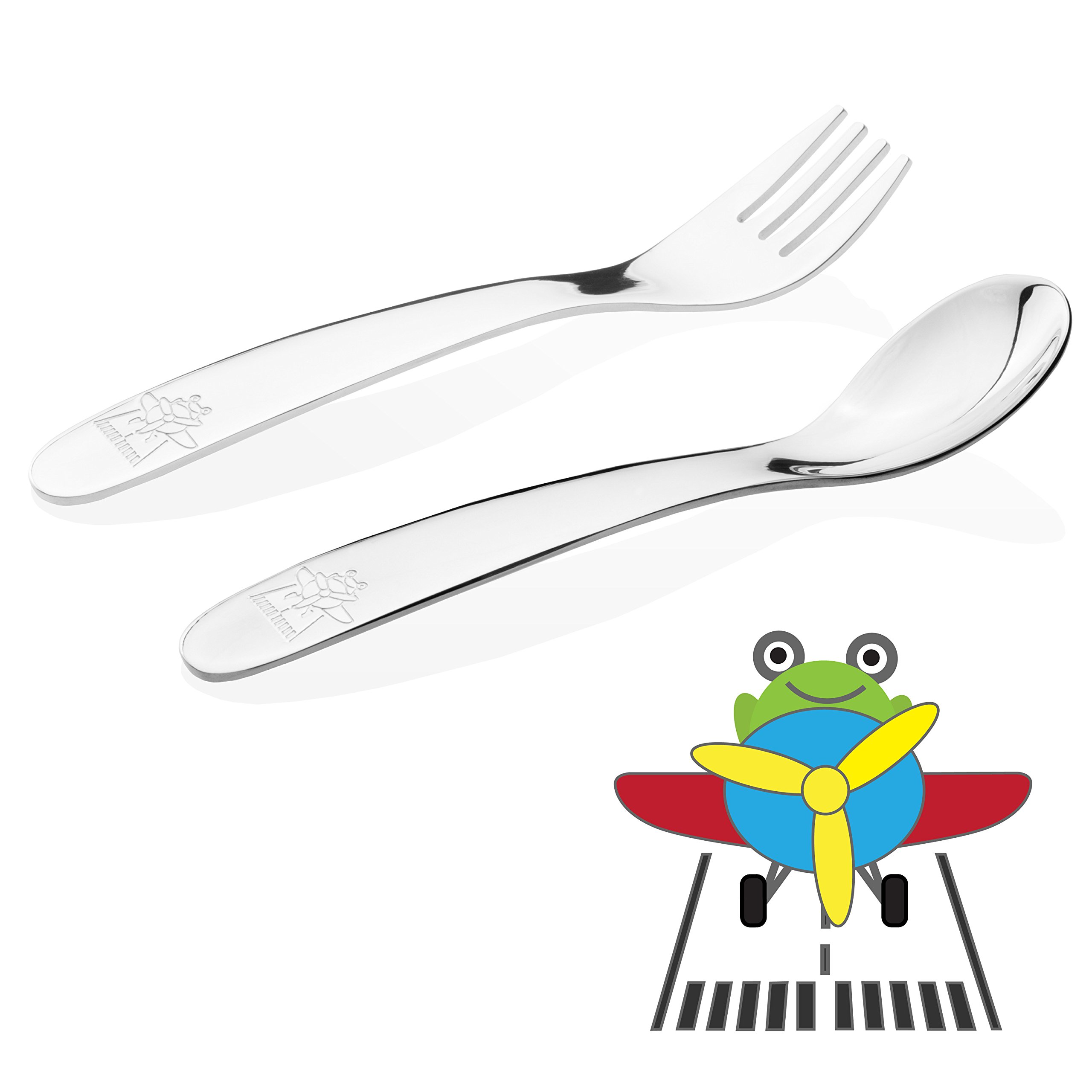 Kiddobloom Kids Stainless Steel Utensil Set, Fire Truck