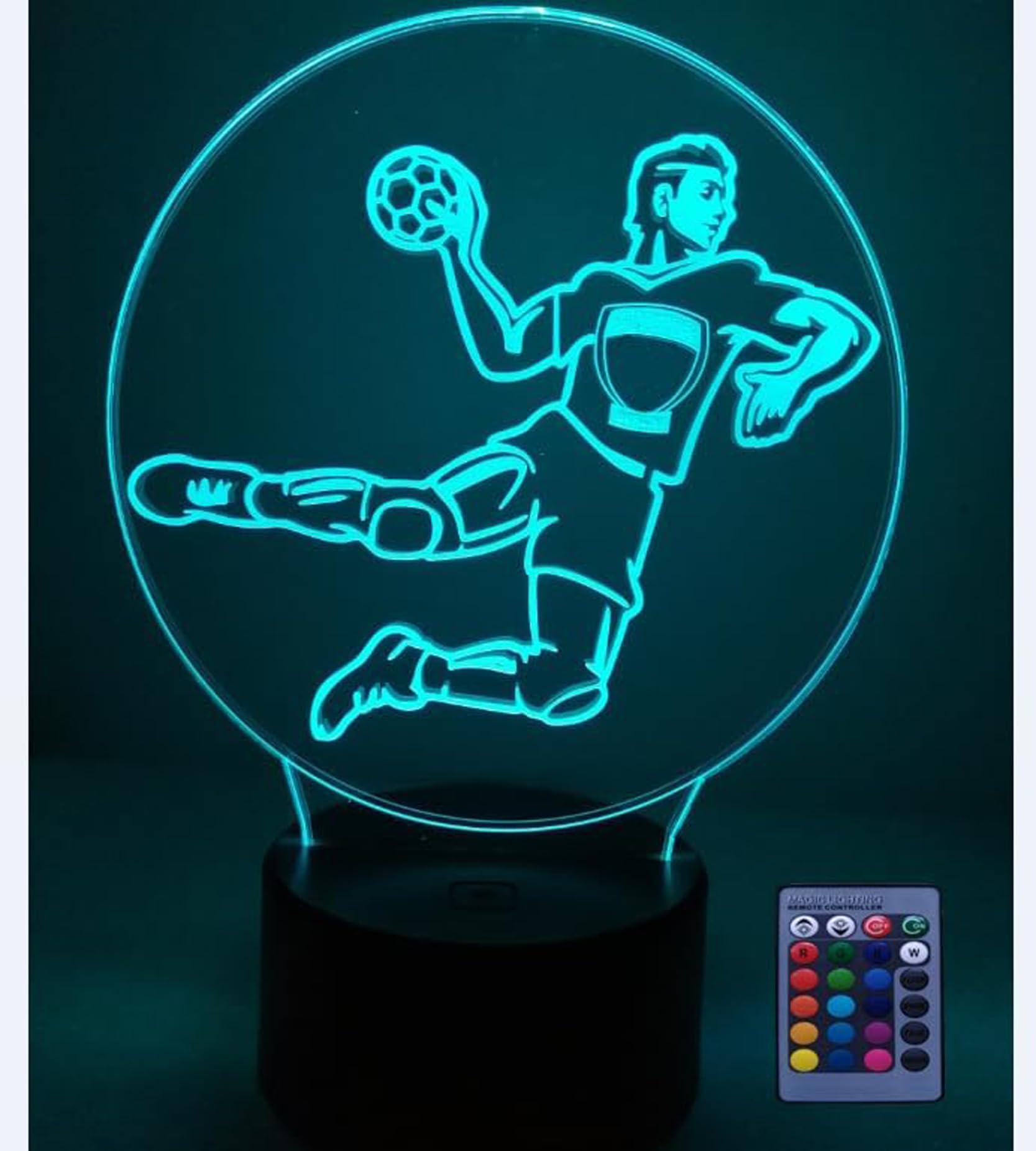 HPBN8 Ltd Optical Illusion 3D Handball Night Light USB Powered Remote Control Touch Switch Decor Table Lamps 7/16 Color Changing LED Table Lamp Xmas Home Love Brithday Room Decoration