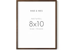 HAUS AND HUES Walnut 8x10 Picture Frame - Rustic Natural Wood Wall Art Display - Brown 8x10 Photo Frame for Art Prints, Photos, Posters - Ready-to-Hang Vertically & Horizontally