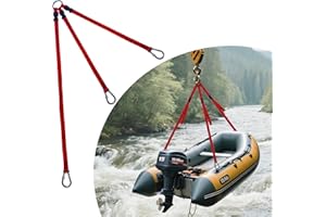 FEIJAZUM Dinghy Sling, 3 Leg Inflatable Boat Lifting Sling, Adjustable ‌Straps, ‌Stainless Steel Hooks‌, ‌1000lb Capacity, Universal for ‌Inflatable Boats or ‌Davit System