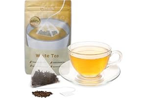 Jemutecha Organic White Tea 15 Tea Bags, 100% Pure Handpicked Award-Winning Tea, Clean & Smooth Taste, Caffeinated, Non-GMO, Premium Taiwanese Asian Tea, Rich in Theanine for Everyday Wellness