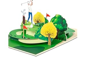 GREETING ART Golf Pop Up Birthday Card for Men, Golf Retirement Pop Up Card,Father's Day Card for Him,Men,Dad,Husband,Boyfrie