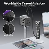 AUNNO Universal Travel Adapter with 2 USB C and 2 USB Ports, UK EU AU US Sockets view 3