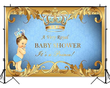Amazon Com Mehofoto Royal Prince Baby Shower Backdrop Light Blue