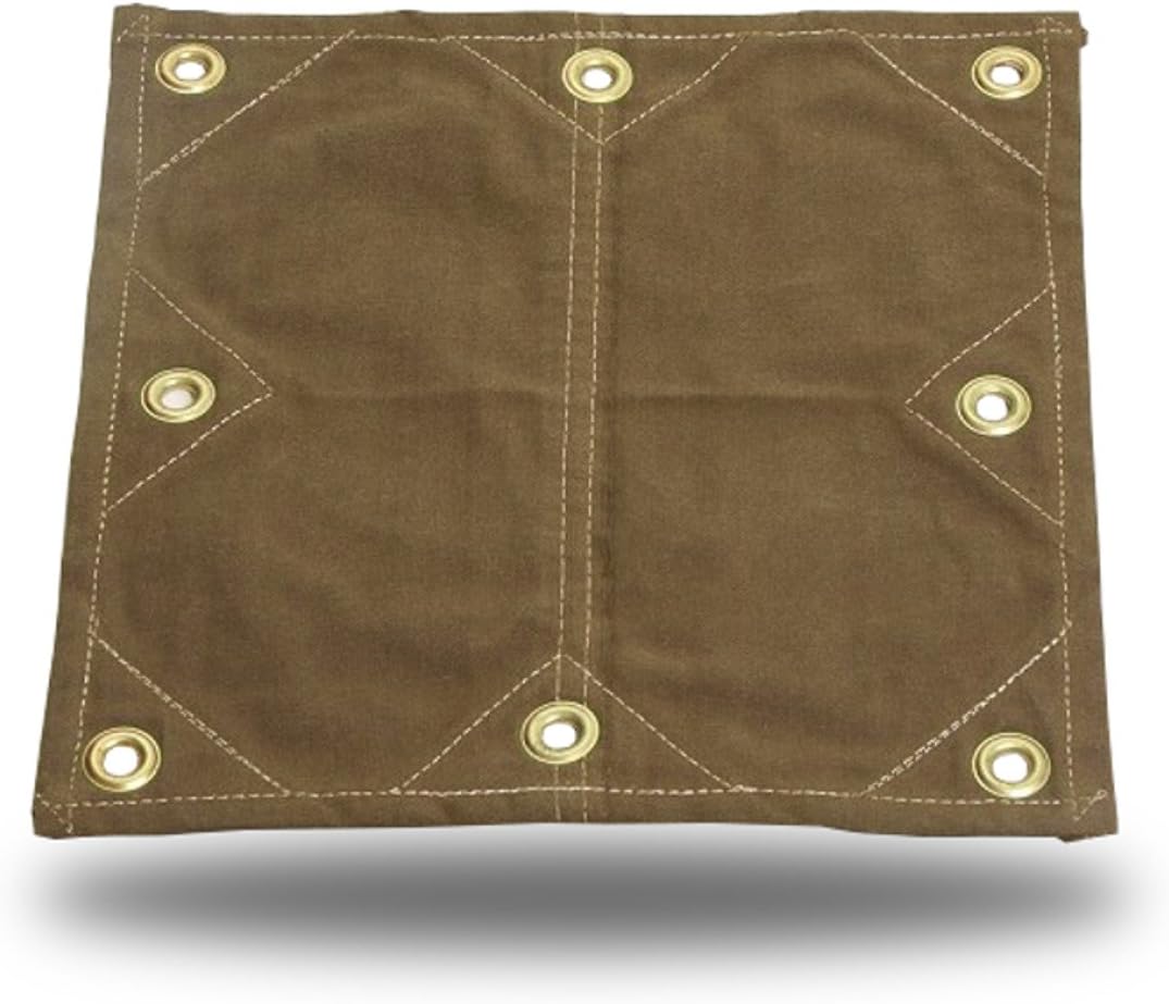 10x12 18oz Heavy Duty Canvas Tarp with 2' Grommets - Reinforced Patches! (10x12)