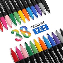 Dabo&Shobo Wet Erase Markers, 36-Count Smudge-Free