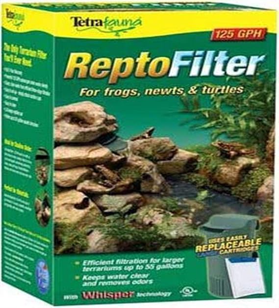 TetraFauna ReptoFilter 50 Gallons, Terrarium Filtration, Keeps Water