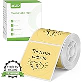 Thermal Labels for Nelko PM220 Label Maker, 2 inch (50mm) Round Thermal Label, Waterproof, Multi-Purpose Label Tape, 1 Roll of 150 Self-Adhesive Thermal Paper (Yellow)