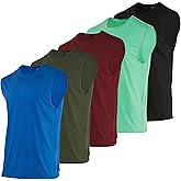 Real Essentials 3 & 5 Pack:Men's Dry Fit Workout Running Tank Top Gym Sleeveless Muscle Athletic Shirt (Big & Tall Available)