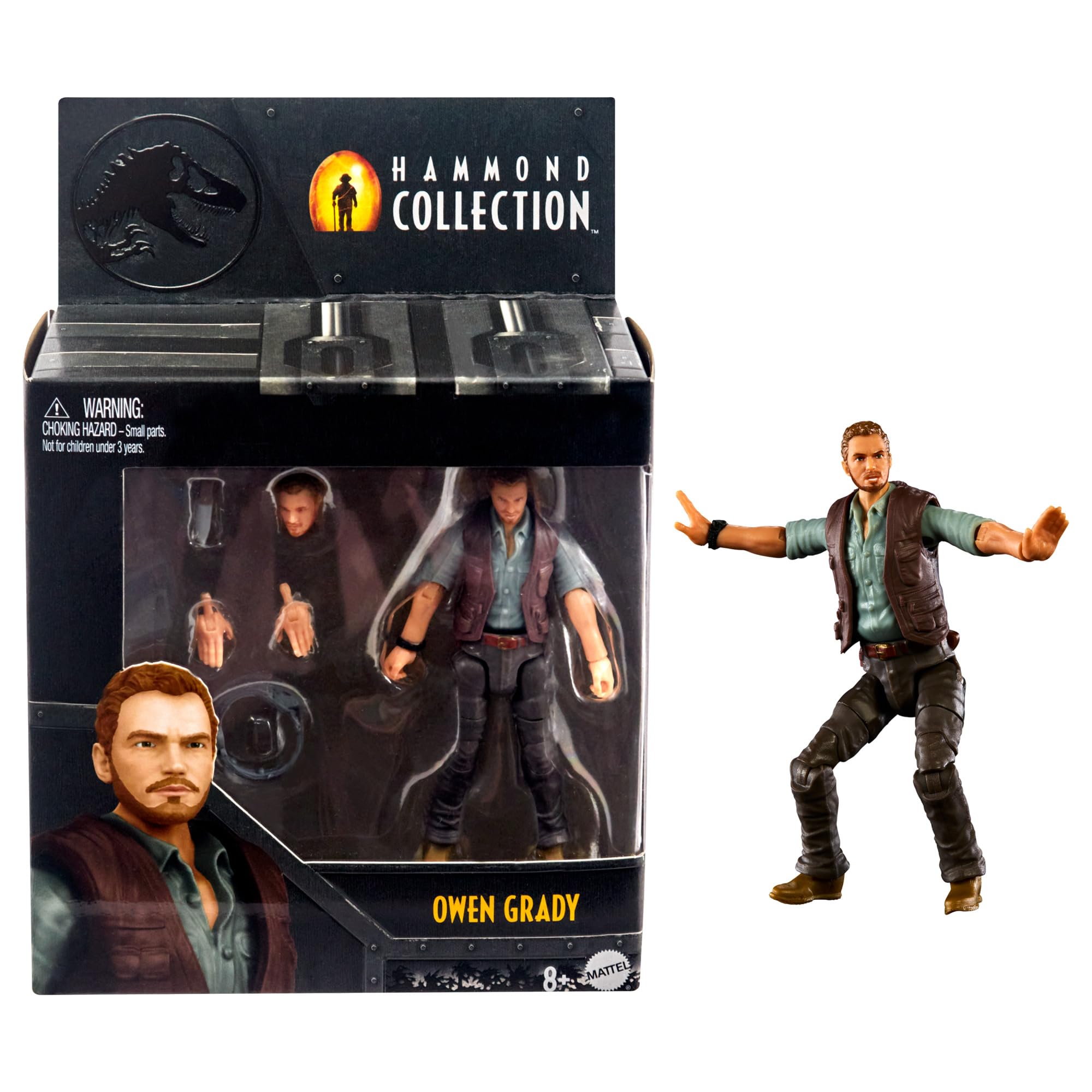 Jurassic World Hammond Collection Owen Grady Action Figure, Premium Authentic Articulated Figure, 3.75 Inch Scale, Dinosaur Related Toy, HTV60