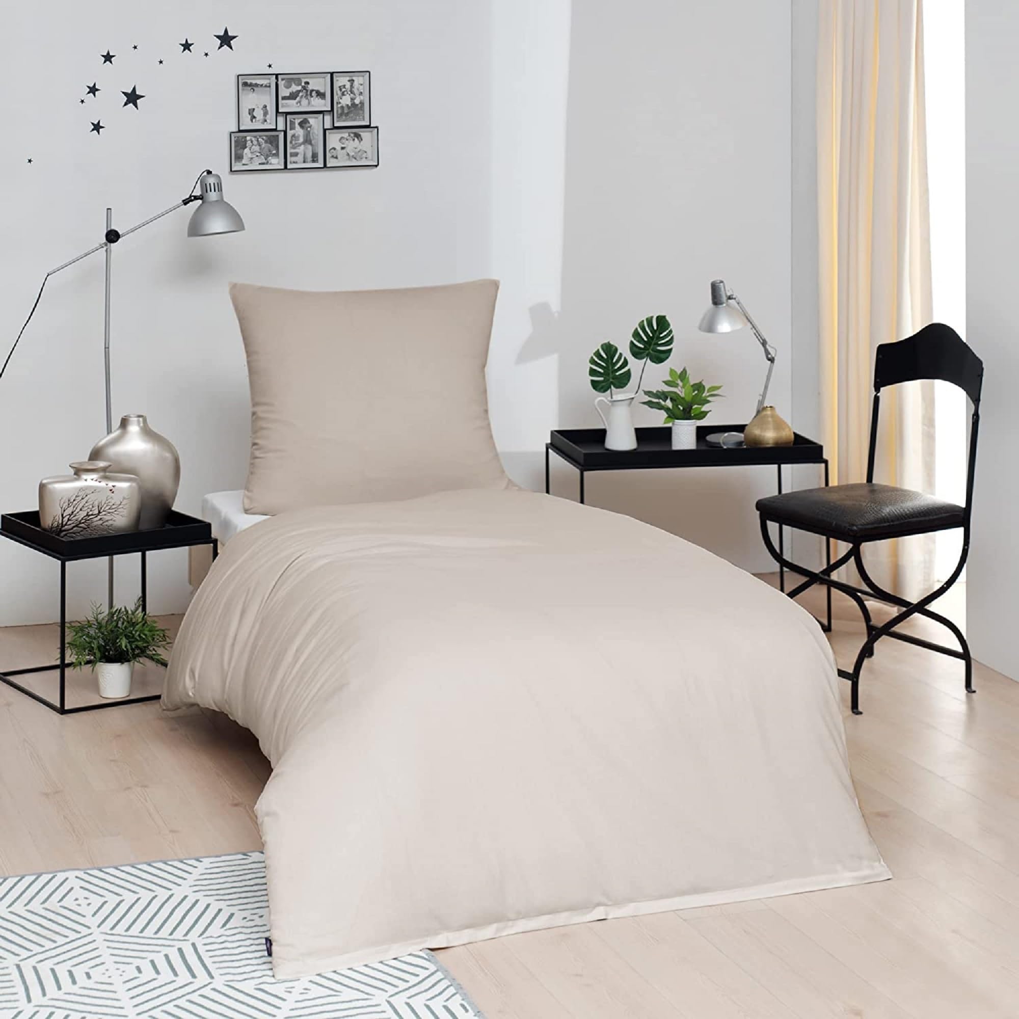 Brielle Bed Linen 135 x 200 cm - Renforce Ecru Bed Linen Set, Soft, Plain with Oeko-Tex Certification, 1200