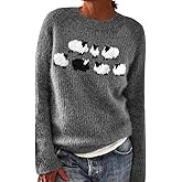 Womens Argyle Vintage Pullover Sweaters Winter Fall Stripes Casual Loose Long Sleeve Knitted Sweater Tops