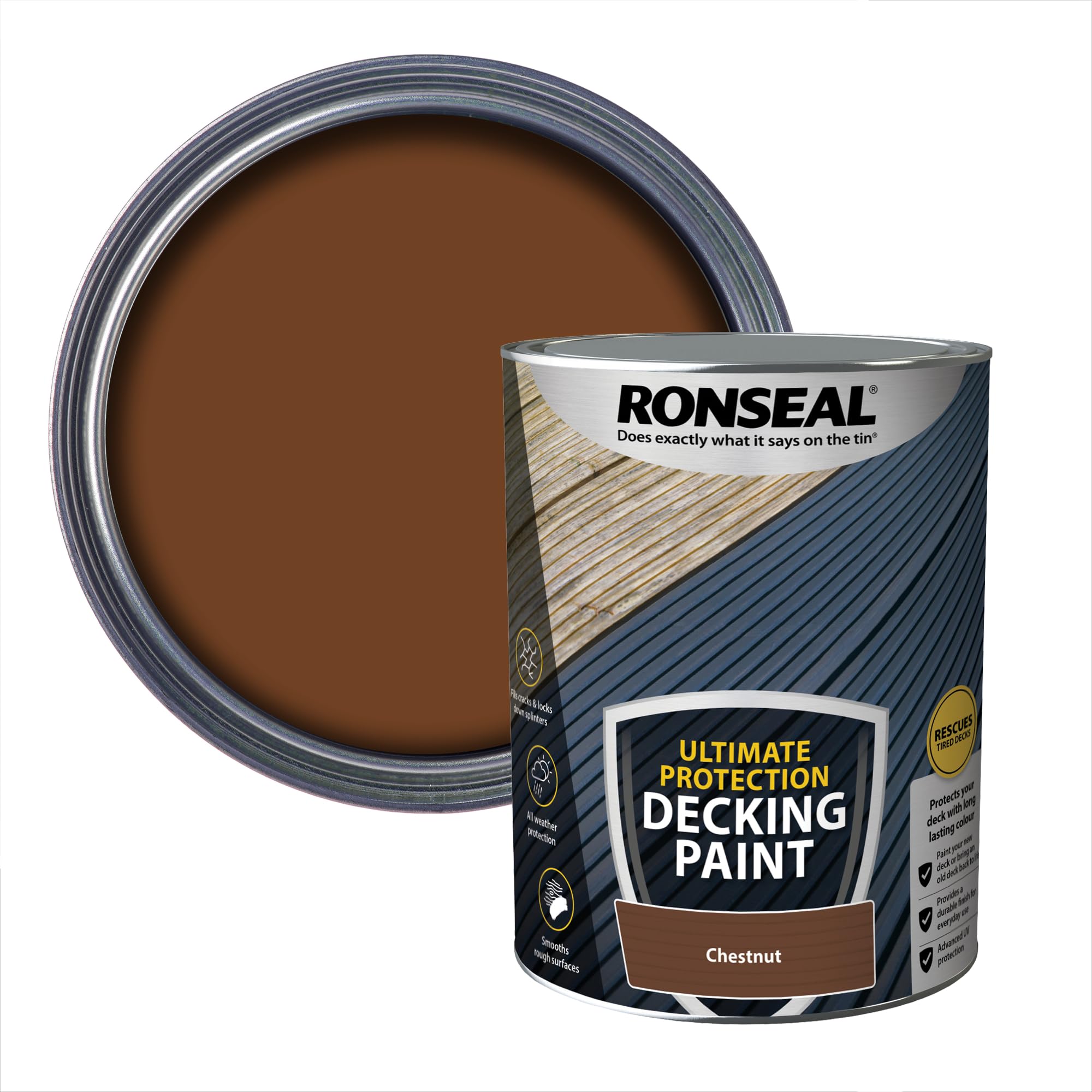 RONSEAL ULTIMATE DECKING PAINT CHESTNUT 5L