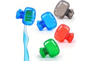 4PCS Toothbrush Holder，Portable Toothbrush Head Covers, Easy Open& Close Storage Box, Toothbrush Protector Case, Essential Ba