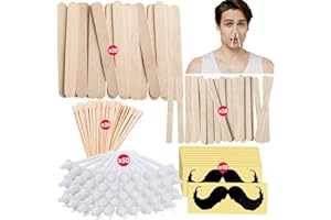 BLITZWAX Nose Wax Sticks for Hard Wax Hair Removal 110pcs Waxing Sticks Kit for Beard, Armpits, Chest, Back and Legs Applicators for Men's At-Home Waxing, Includes 40pcs Mustache Guards