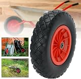 Trintion 16 Inch Wheelbarrow Wheel 4.80-8 Puncture Proof PU Foam Tire (2) view 6