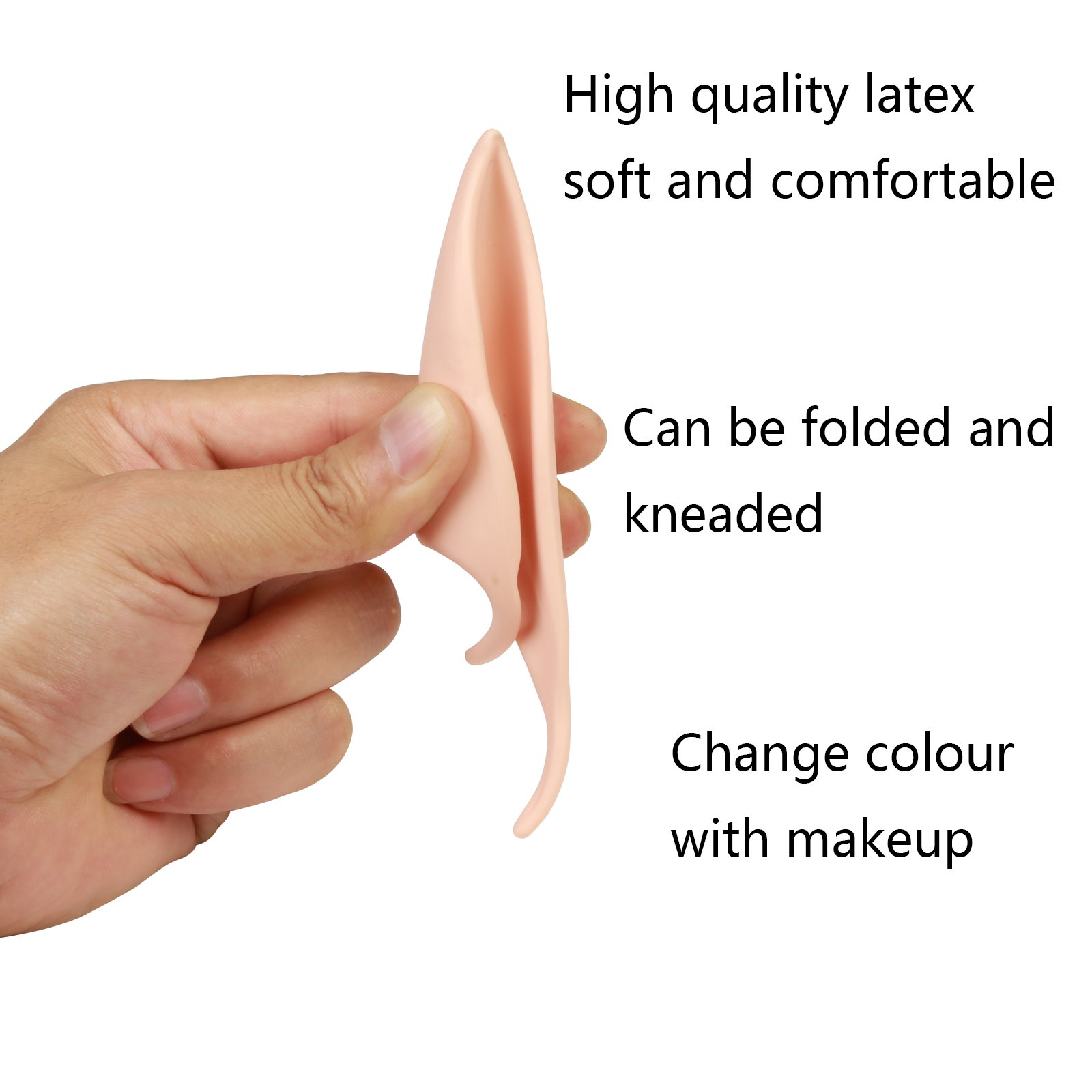 LANMOK 2pair Latex Elf Fairy Ears for Anime Hobbit Cosplay Halloween Party Decor