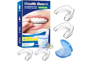 NEATEETH Mouth Guard for Grinding Teeth at Night, Night Guards for Teeth Grinding, Mouthguards for Grinding of Teeth, Mouth Guard for Clenching Teeth at Night with 12 Cleaning Tablets