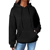 EVALESS Womens Hoodies Casual Long Sleeve Drawstring Jacquard Sweatshirt Pullover Tops Loose Outfits Clothes