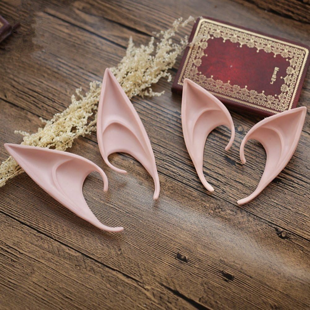 LEUM SHOP mothcattl Halloween Glow in The Dark Fairy Cosplay Anime Fake Elf Ears Props Costumes Skin Color L