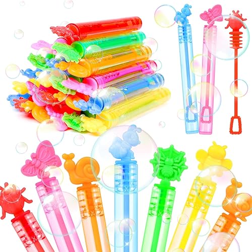 VEYLIN Mini Bubble Makers,24Pcs Bubbles For Kids Small Insect Bubble Makers Bubble Tubes with Wand Bubble Wands Bubble Kids Summer Toy for Kids Party Bag Fillers