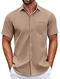 COOFANDY Mens Short Sleeve Casual Button Down