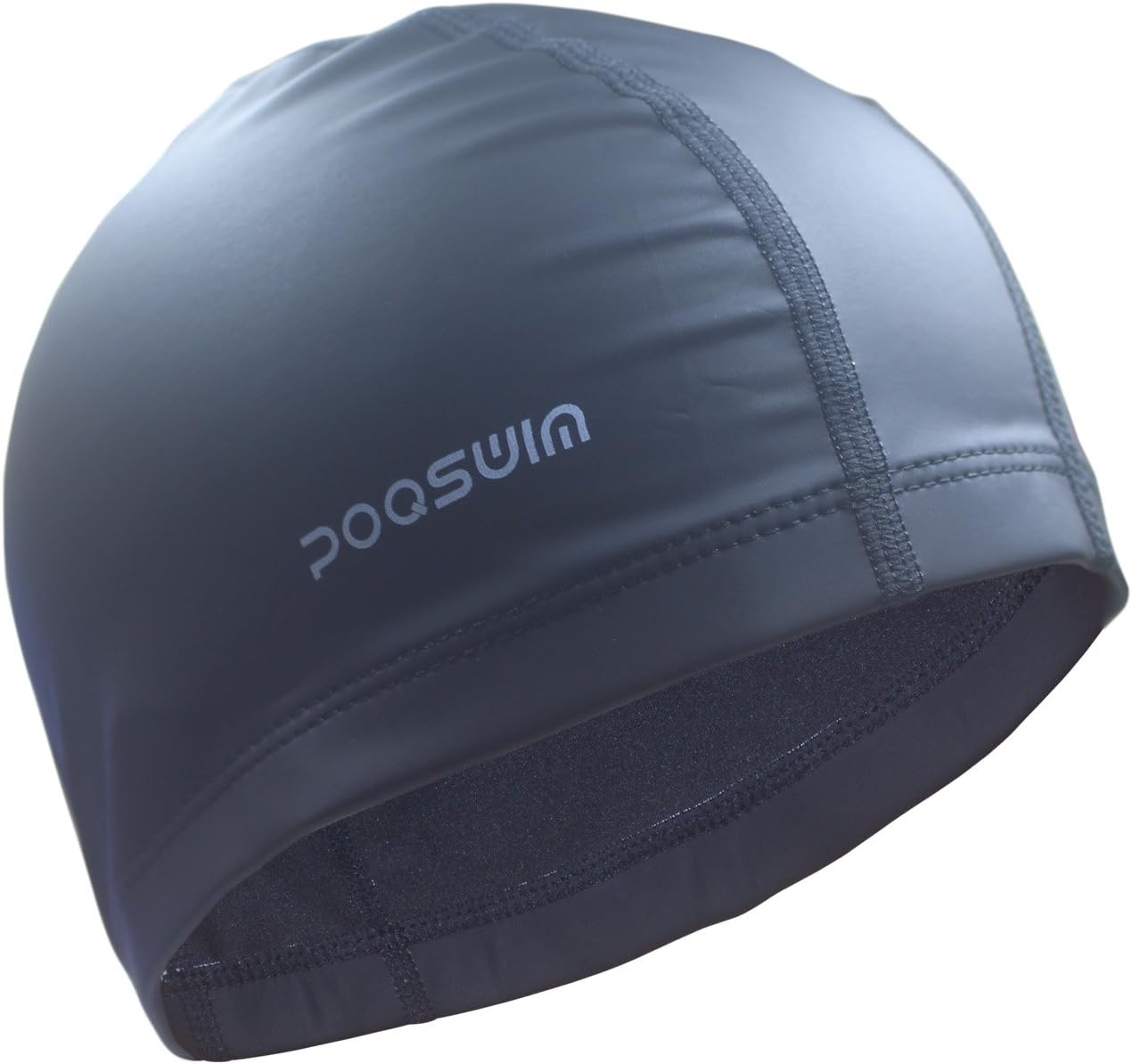Poqswim Lycra Swim Cap With PU Coat Swim Hat Can Fit Long Hair Swim Cap