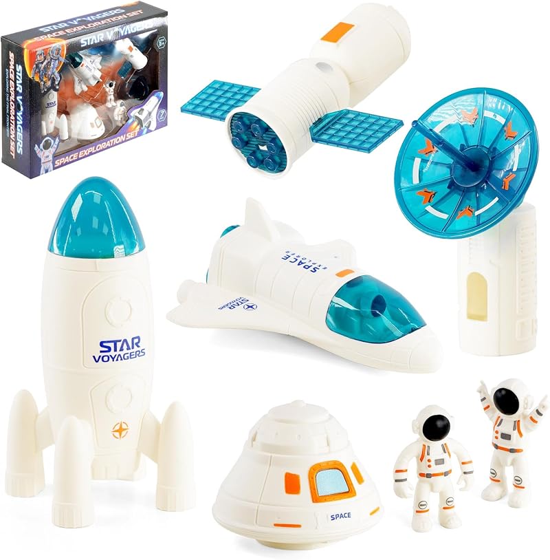 The Magic Toy Shop Space Exploration Set 7 Pcs with Astronauts Space Shuttle