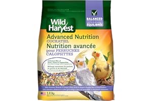 Wild Harvest Advanced Nutrition Cockatiel 4 Pounds, Seed, Grain and Vegetable Mix Complete and Balanced Diet
